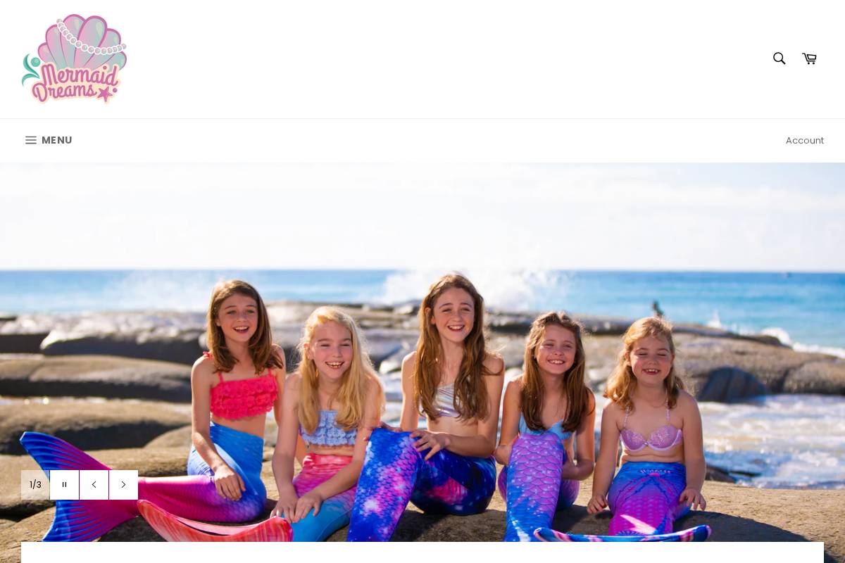 mermaidtaildreams.com homepage screenshot