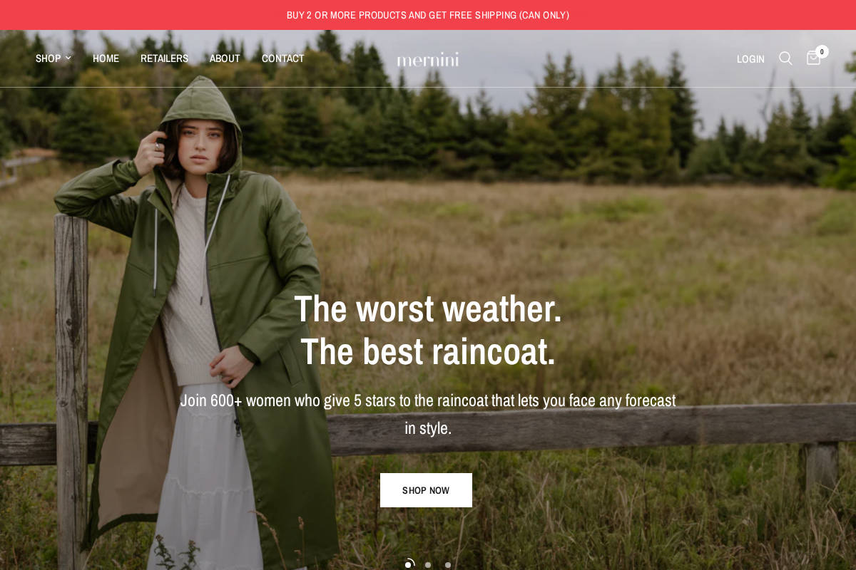 mernini homepage screenshot