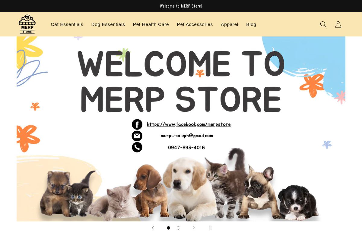 merpstore.com homepage screenshot