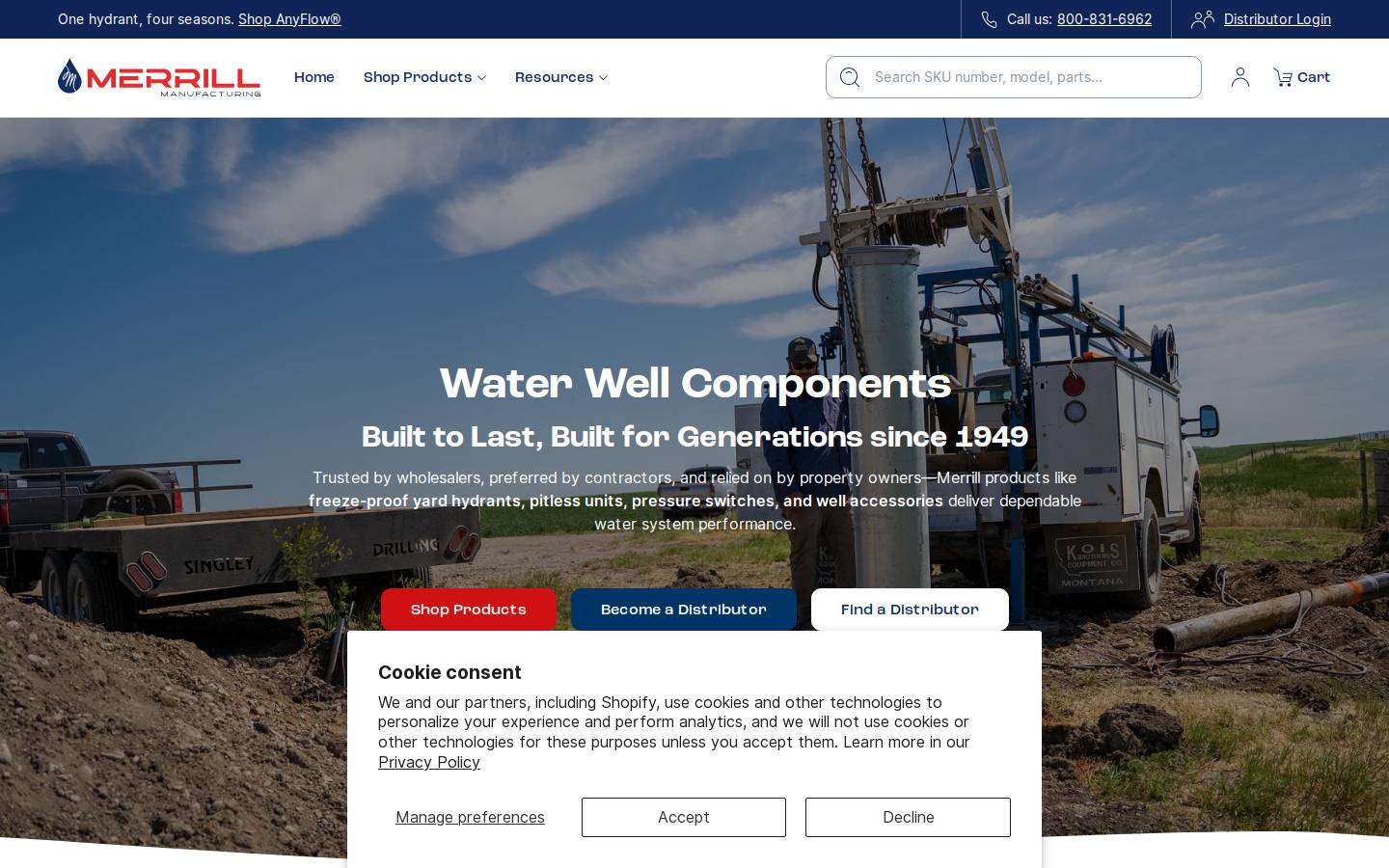 merrillmfg.com homepage screenshot