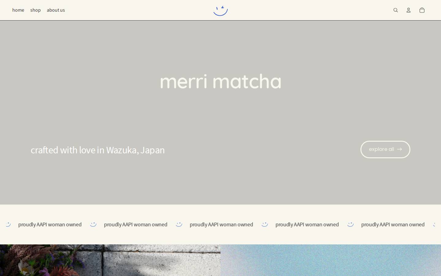 merrimatcha.com homepage screenshot
