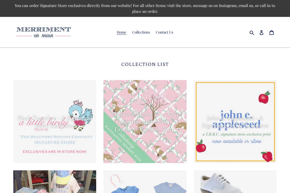 merrimentonmain.com homepage screenshot