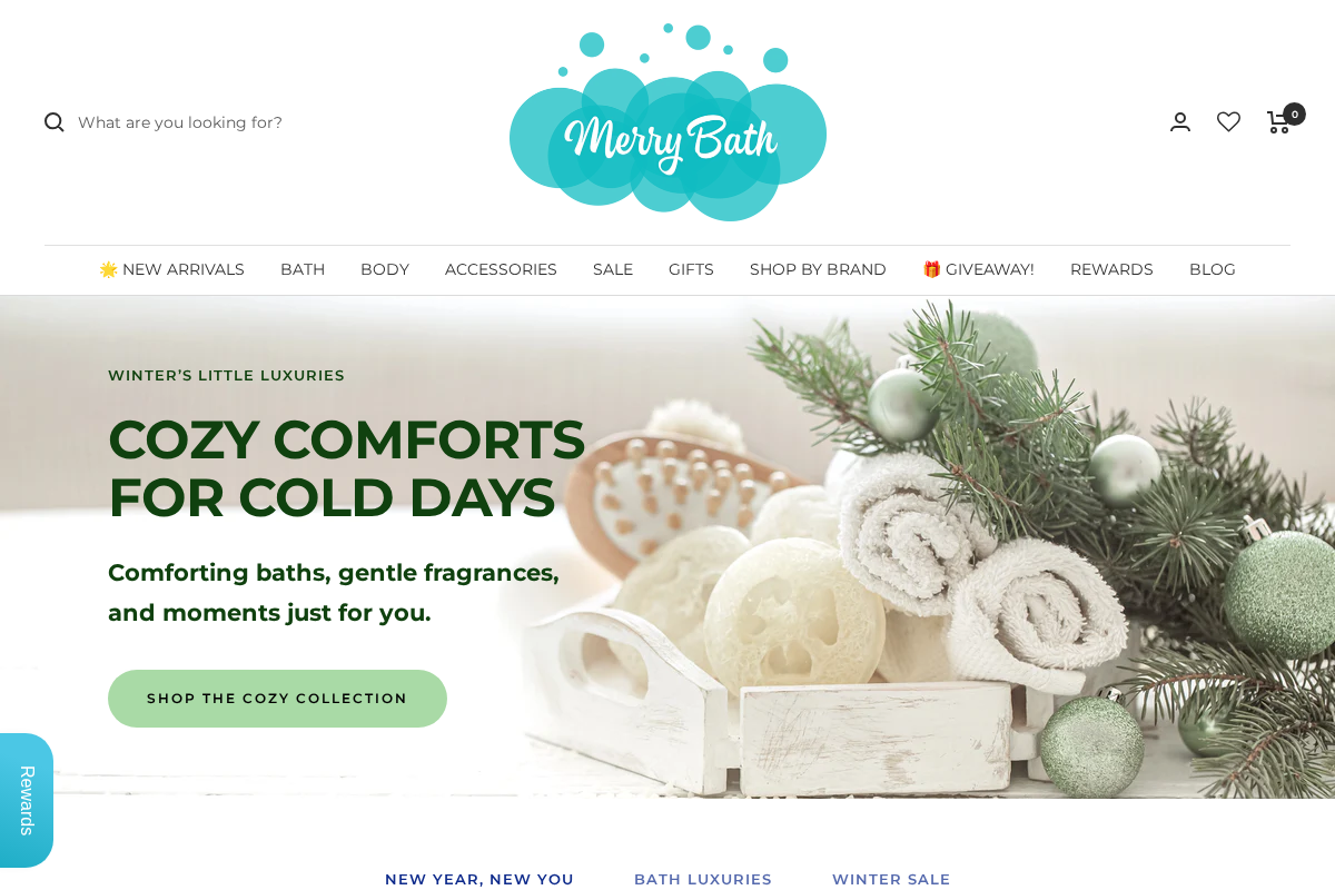 Merry Bath homepage screenshot
