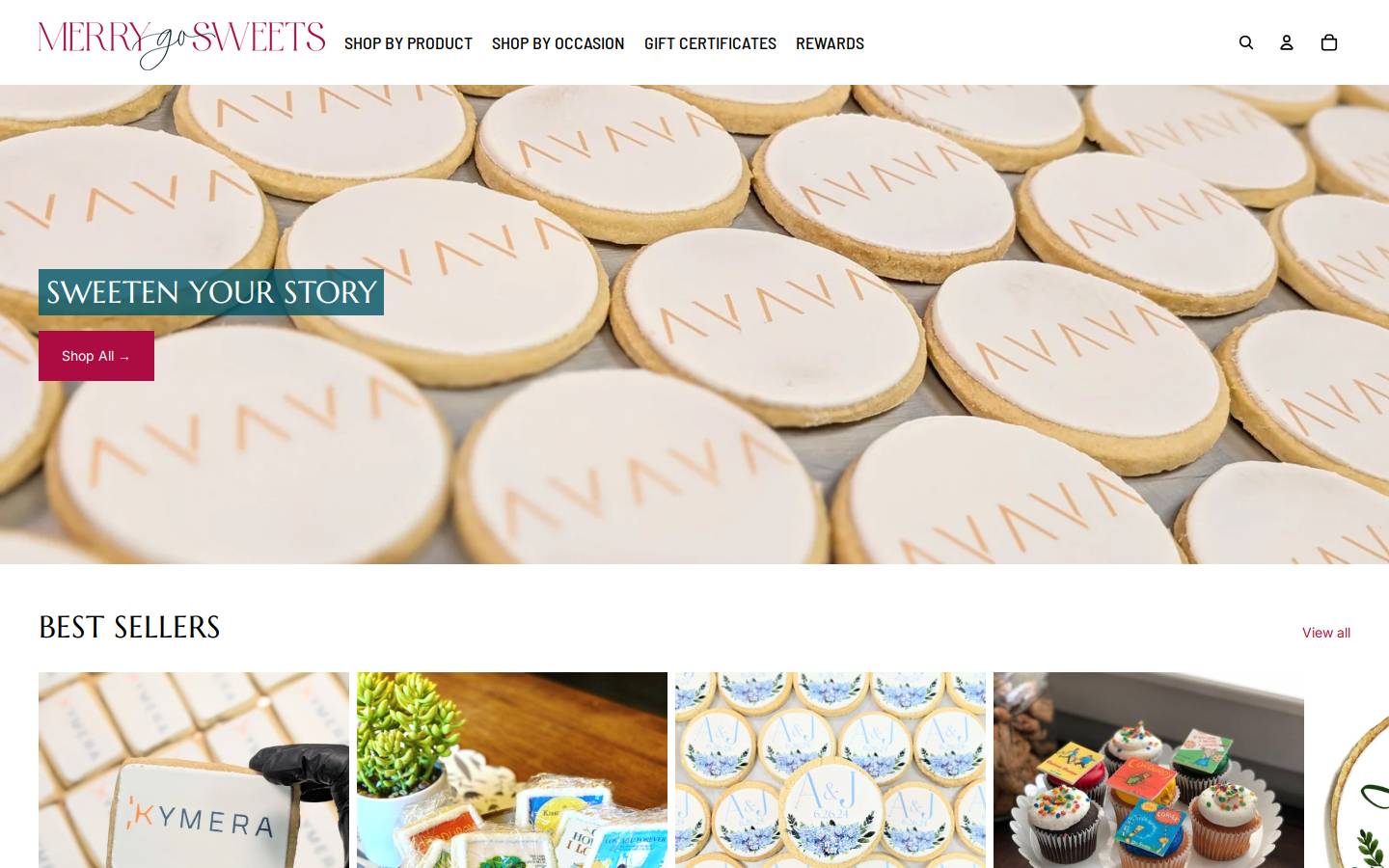merrygosweets.com homepage screenshot