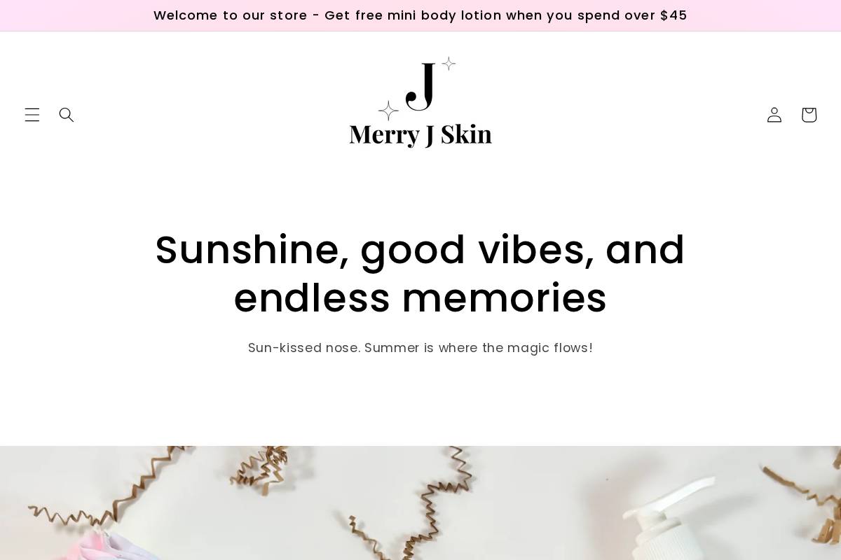 merryjskin.com homepage screenshot