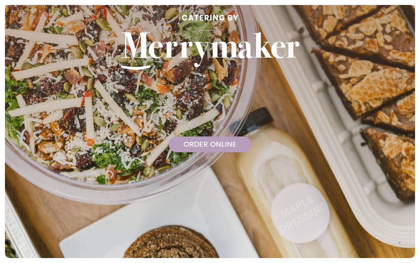 merrymakercatering.com homepage screenshot