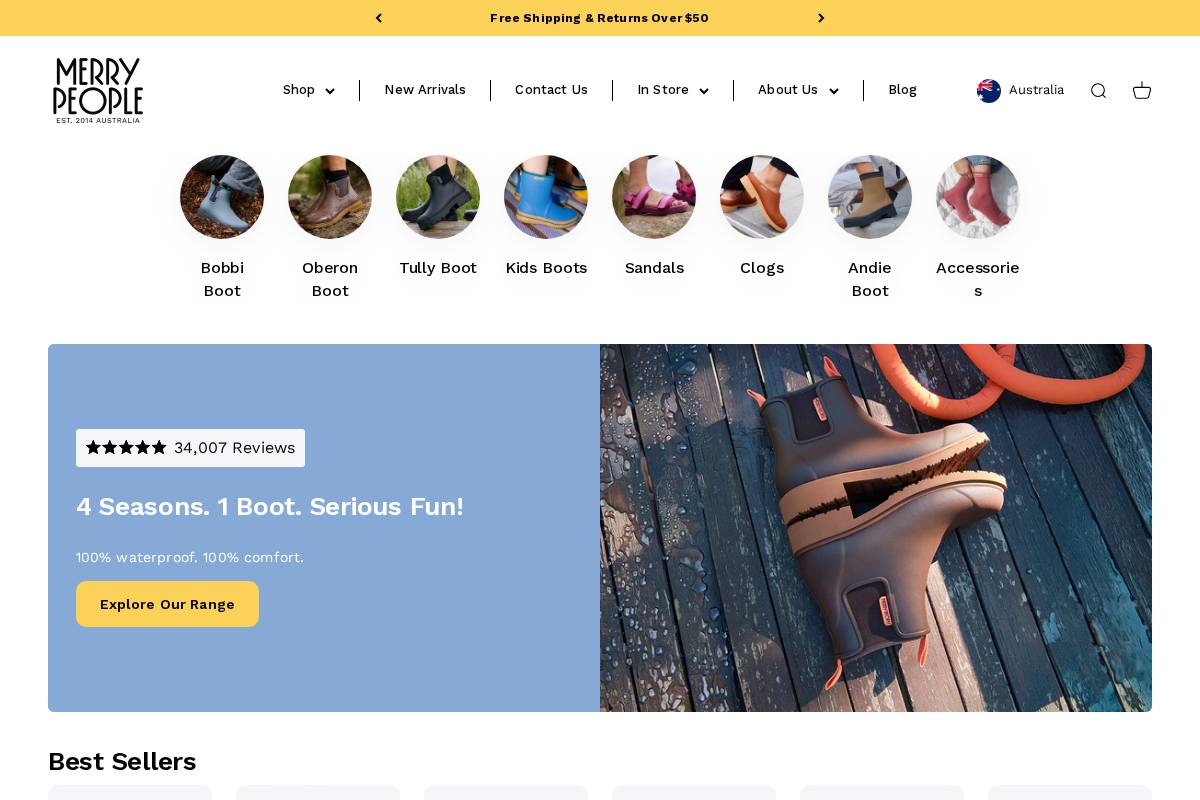 Merry People homepage screenshot