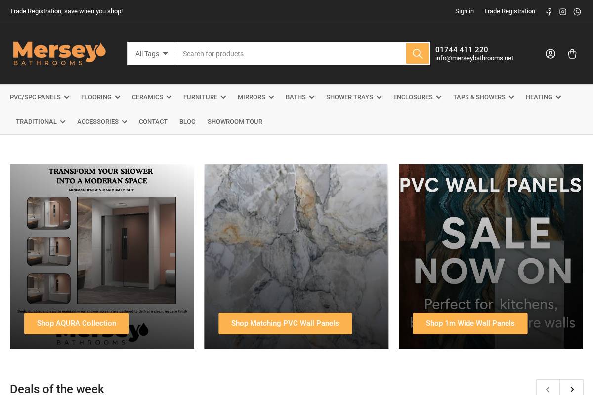 Mersey Bathrooms Ltd homepage screenshot