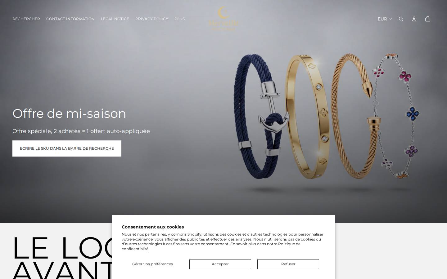 merveille.store homepage screenshot