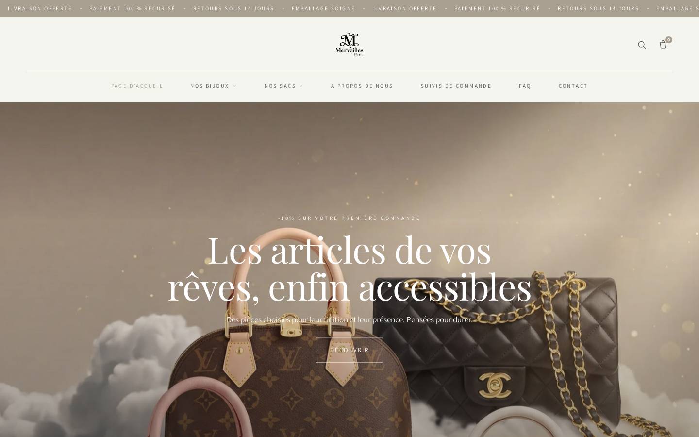 merveillesparis.fr homepage screenshot