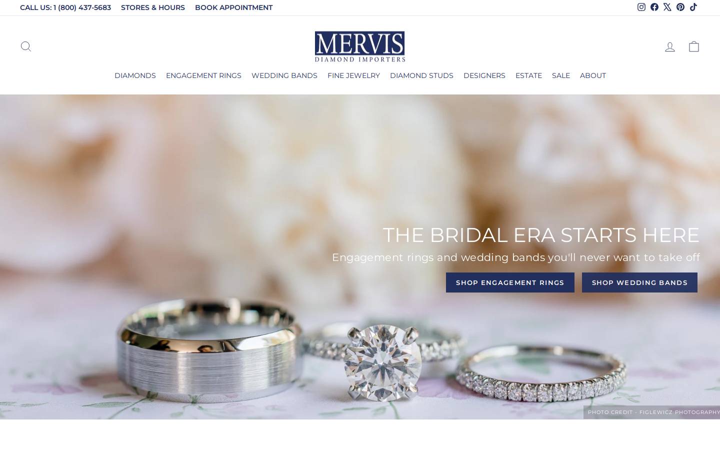 Mervis Diamond homepage screenshot