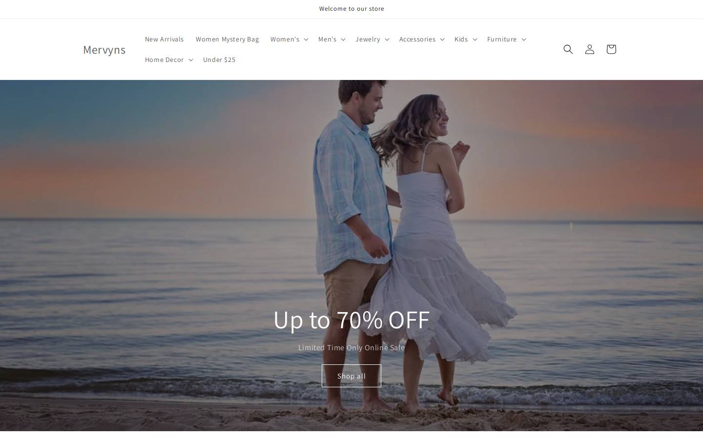 mervynsonline.com homepage screenshot