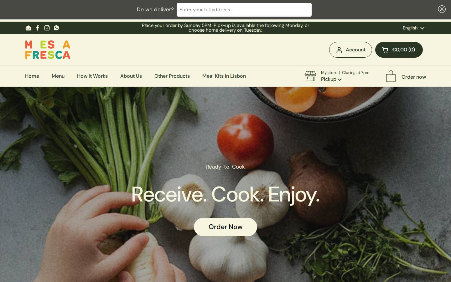 mesa-fresca.com homepage screenshot