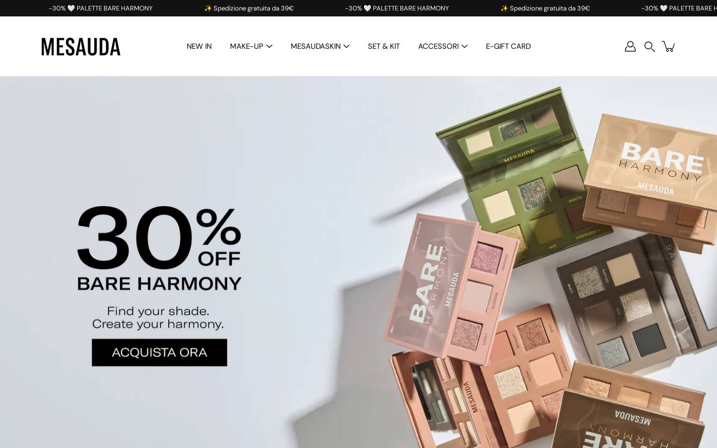 Mesaudabeauty homepage screenshot