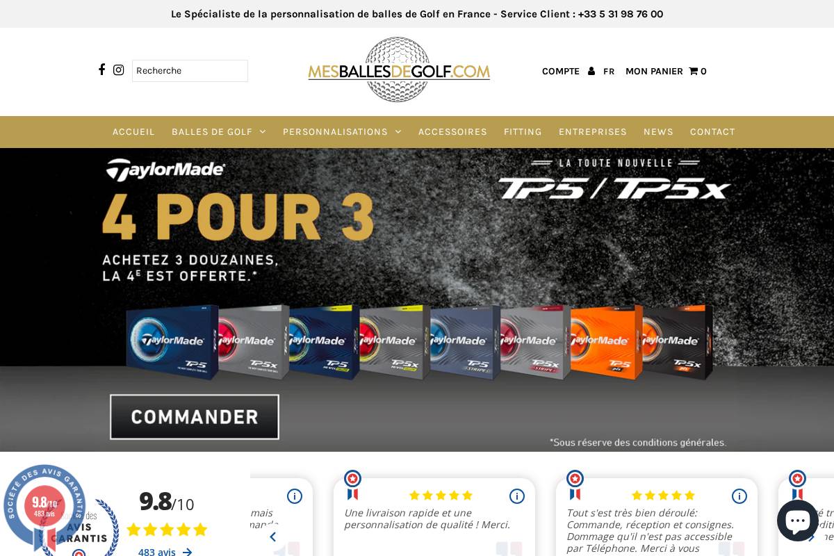 MesBallesdeGolf.com homepage screenshot