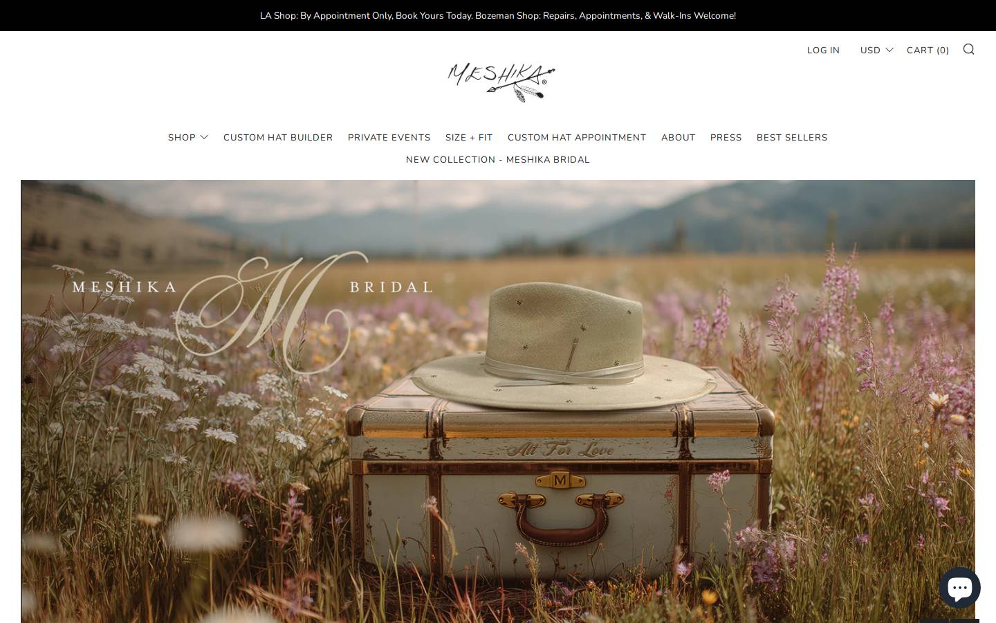 meshikahats.com homepage screenshot