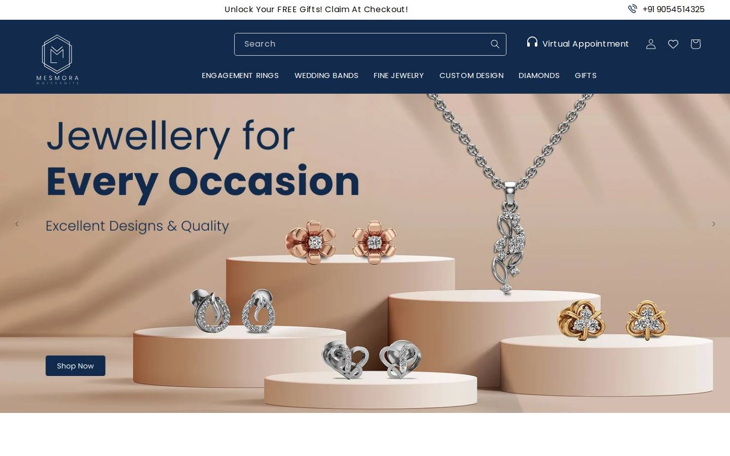 mesmorajewelry.com homepage screenshot