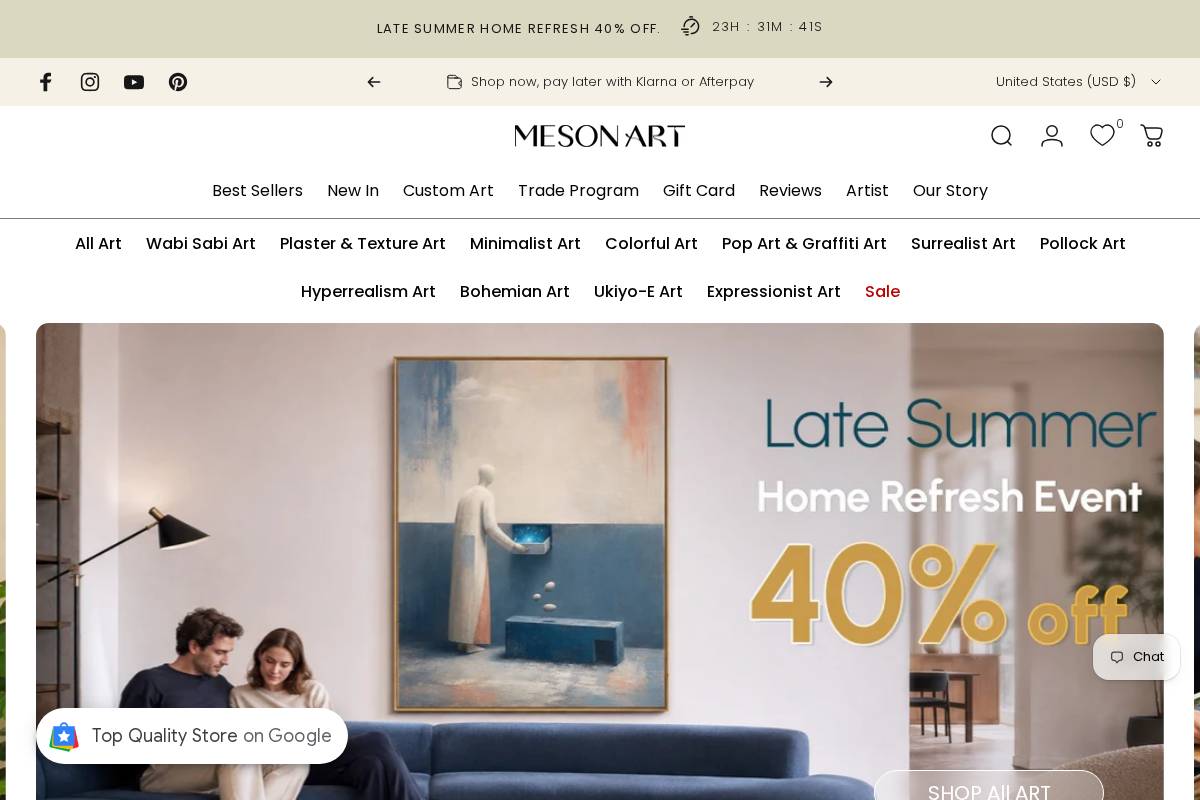 mesonart.com homepage screenshot
