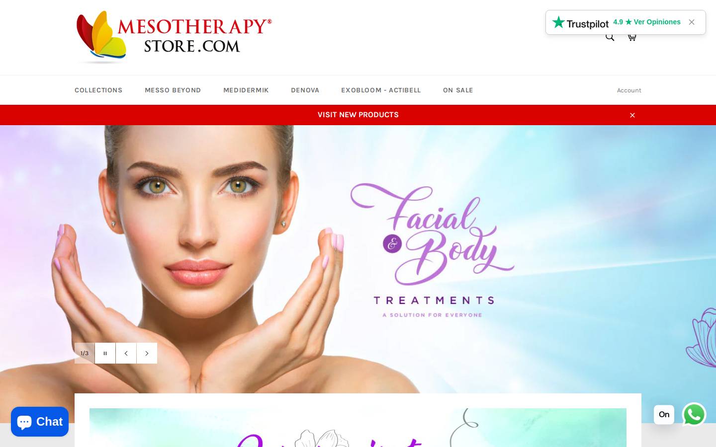 Mesotherapy Store homepage screenshot