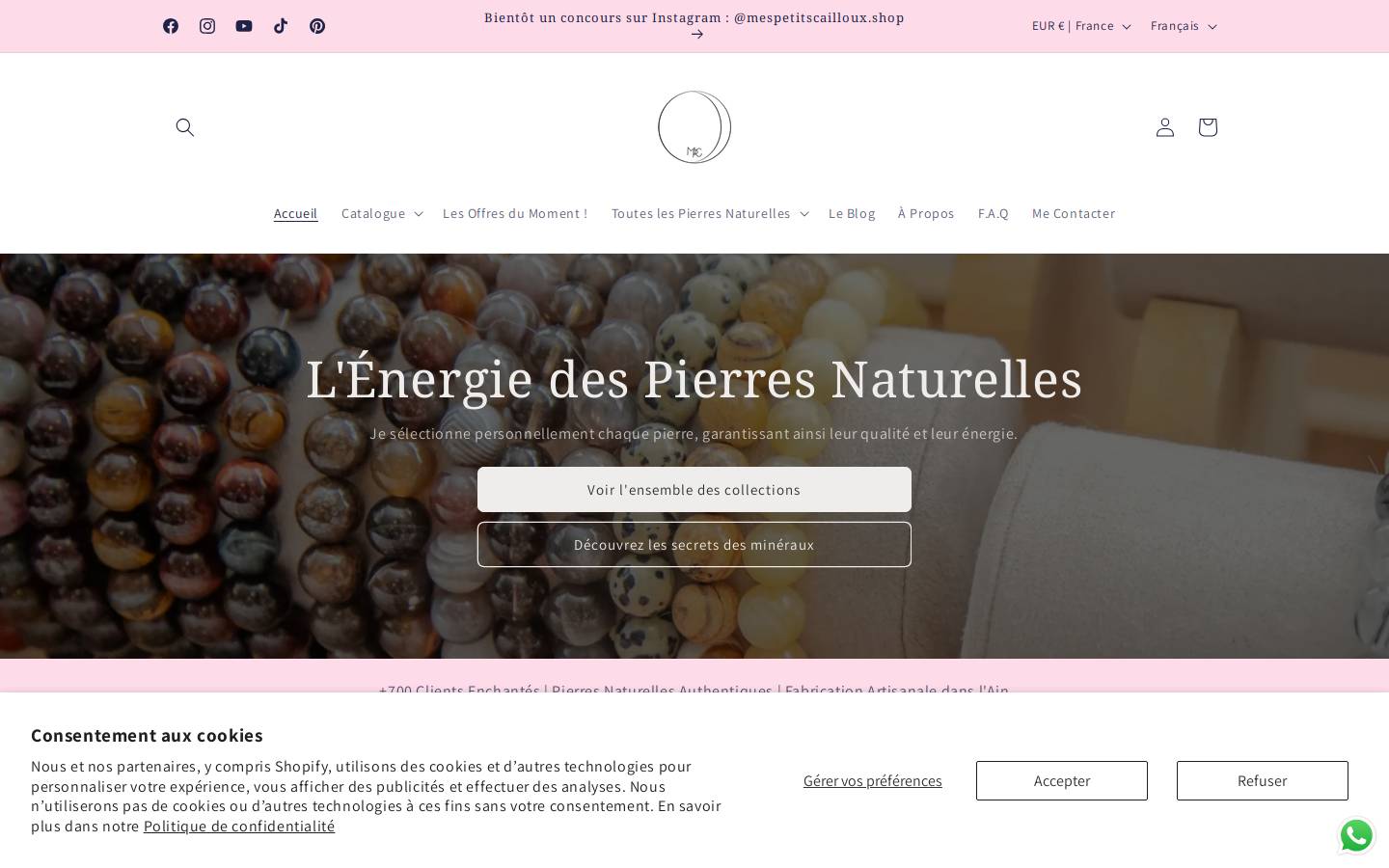 mespetitscailloux.com homepage screenshot