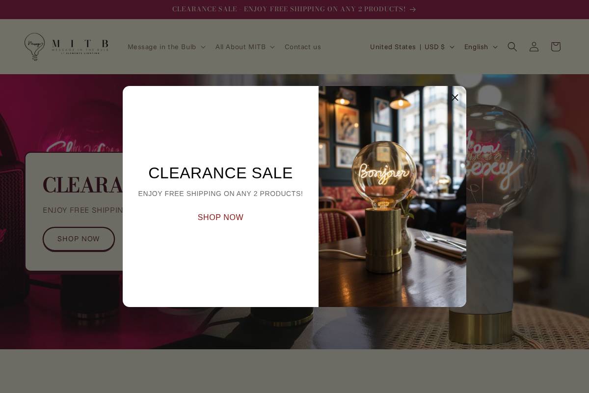 messageinthebulb-asia.com homepage screenshot