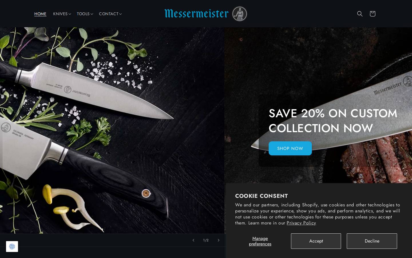 messermeister-europe.com homepage screenshot