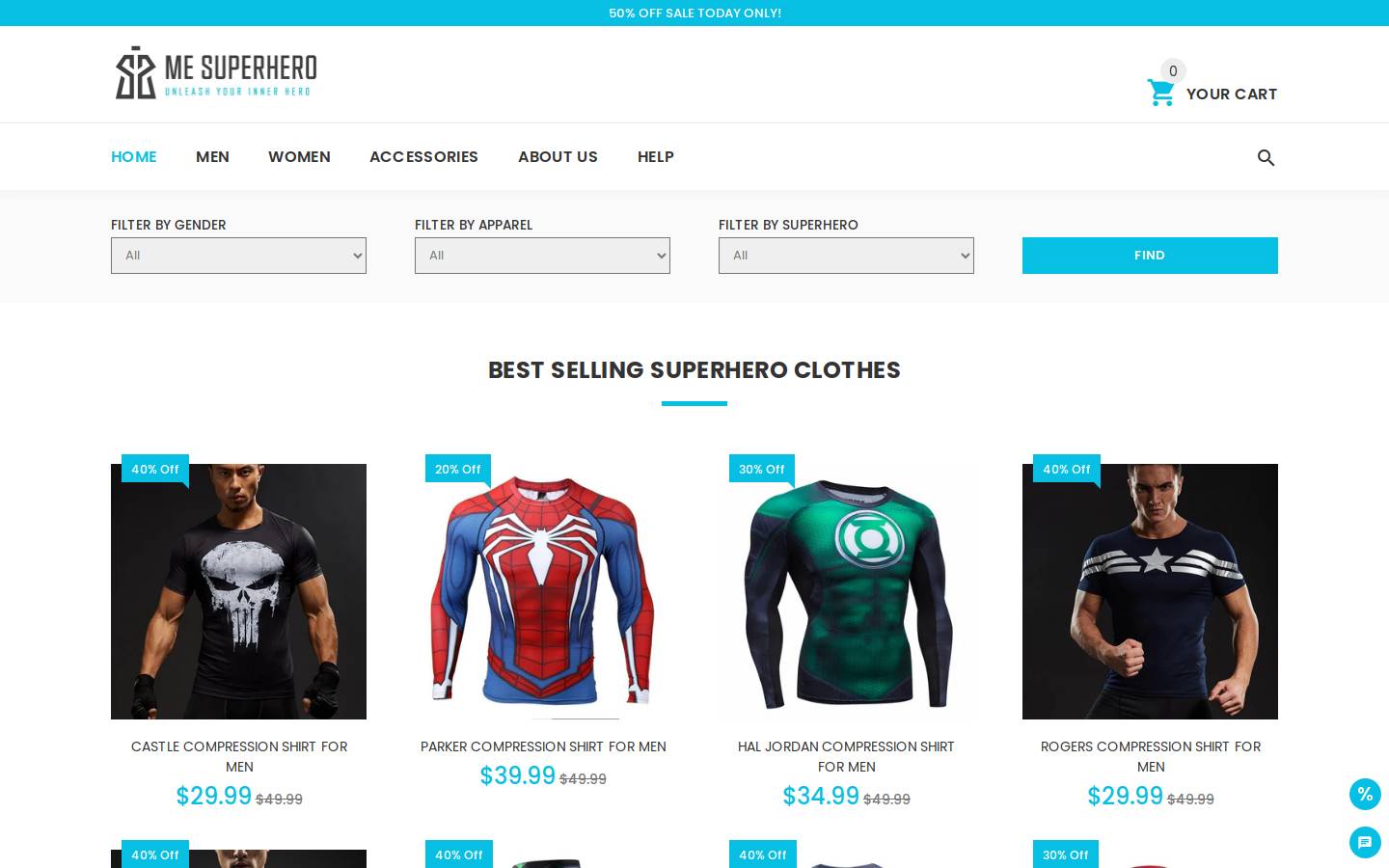 Mesuperhero homepage screenshot