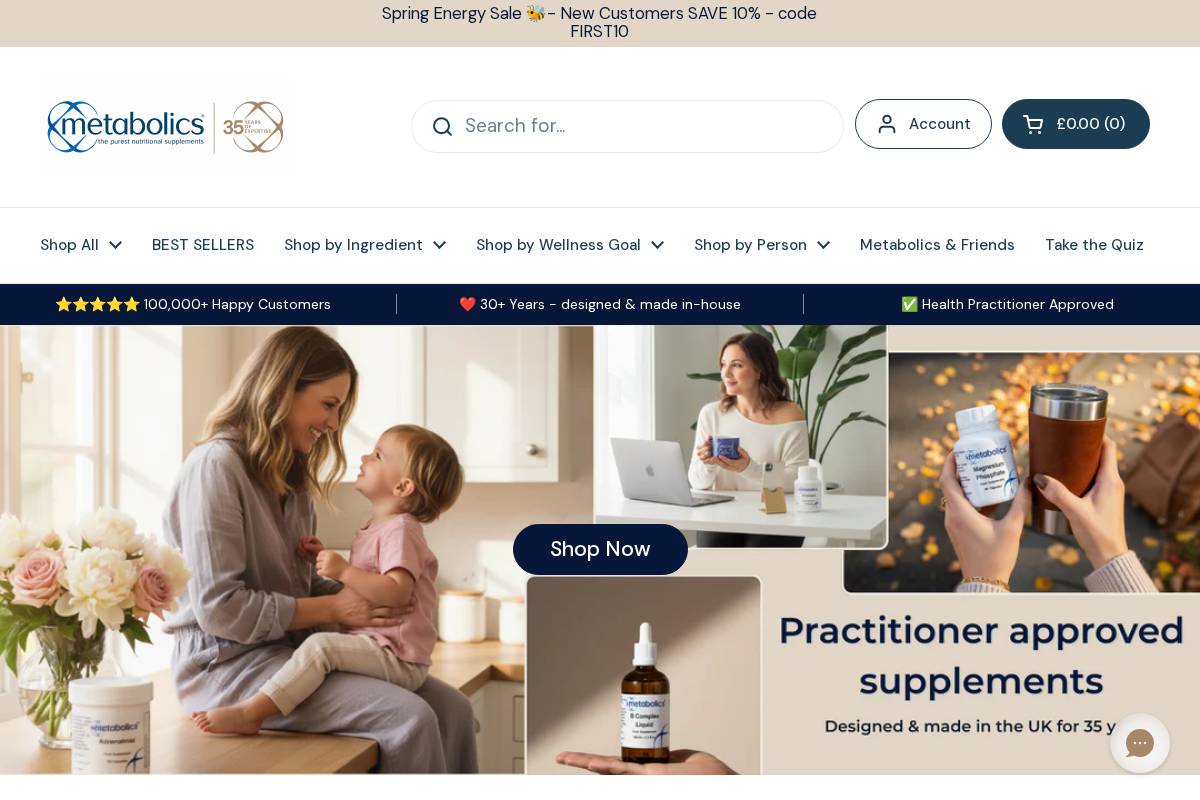 Metabolics homepage screenshot