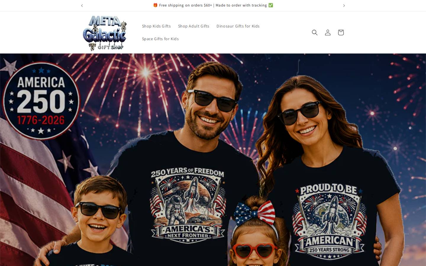 metagalacticgifts.com homepage screenshot
