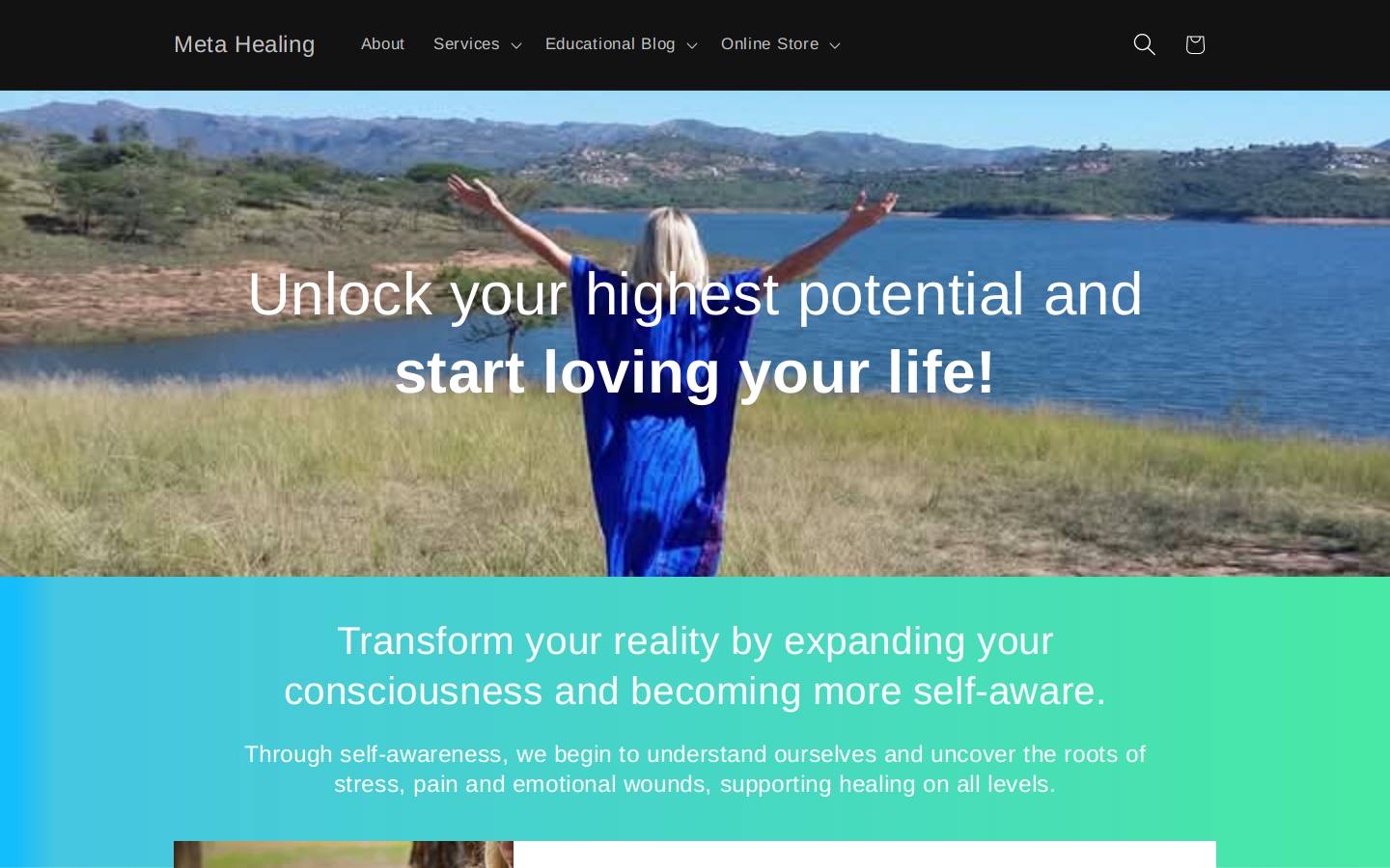 metahealing.com.au homepage screenshot