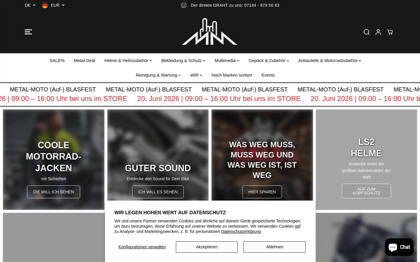 metal-moto.de homepage screenshot