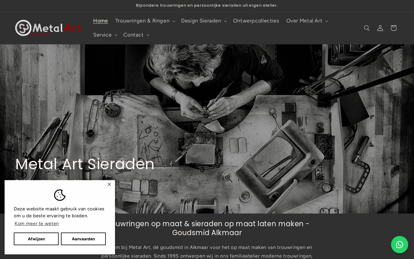 metalart-shop.nl homepage screenshot