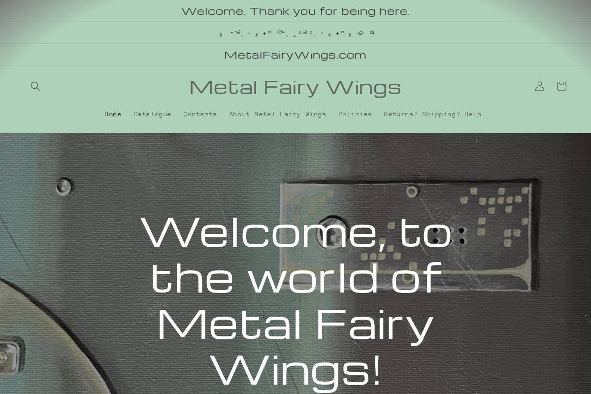 metalfairywings.com homepage screenshot