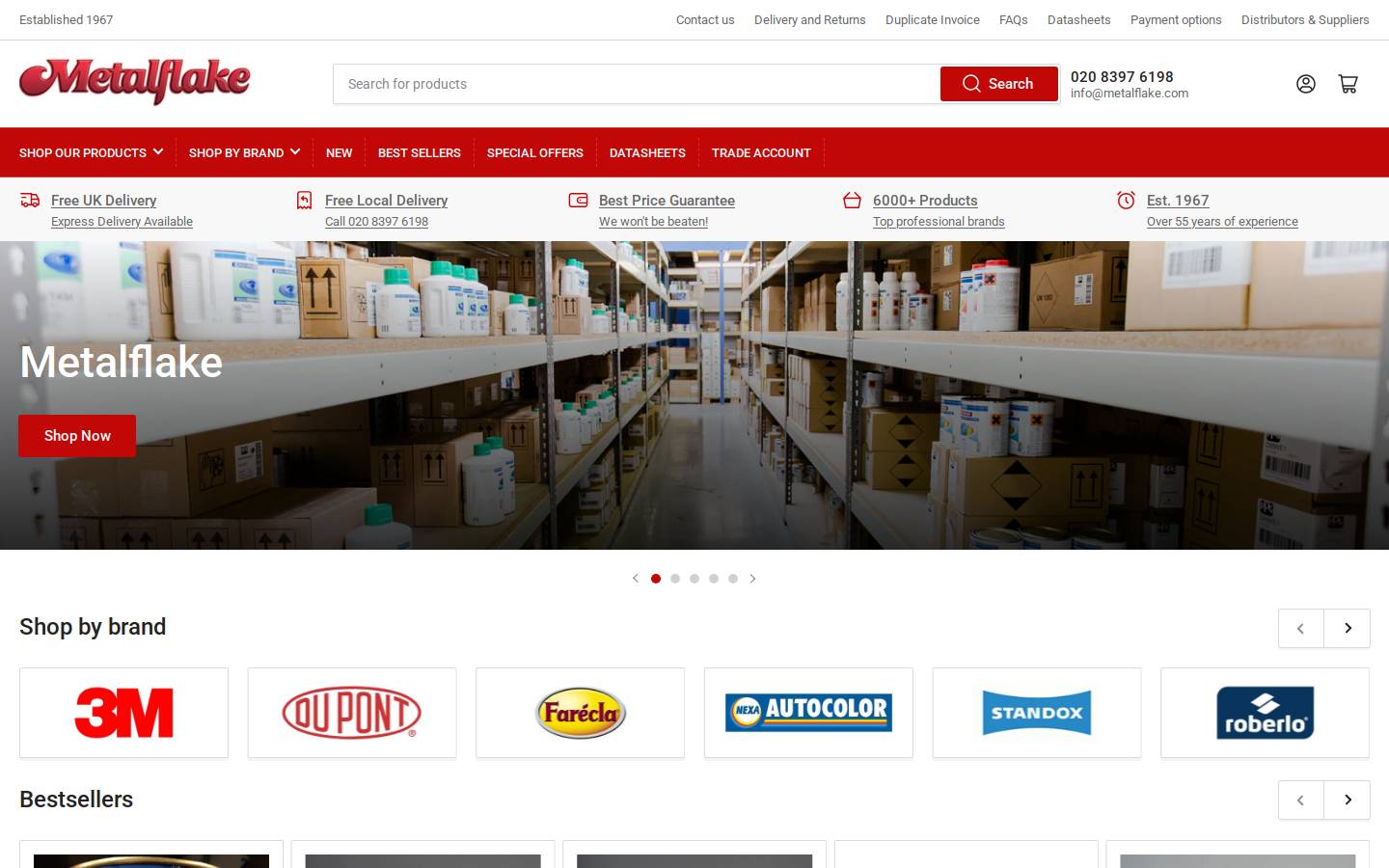 metalflake.co.uk homepage screenshot