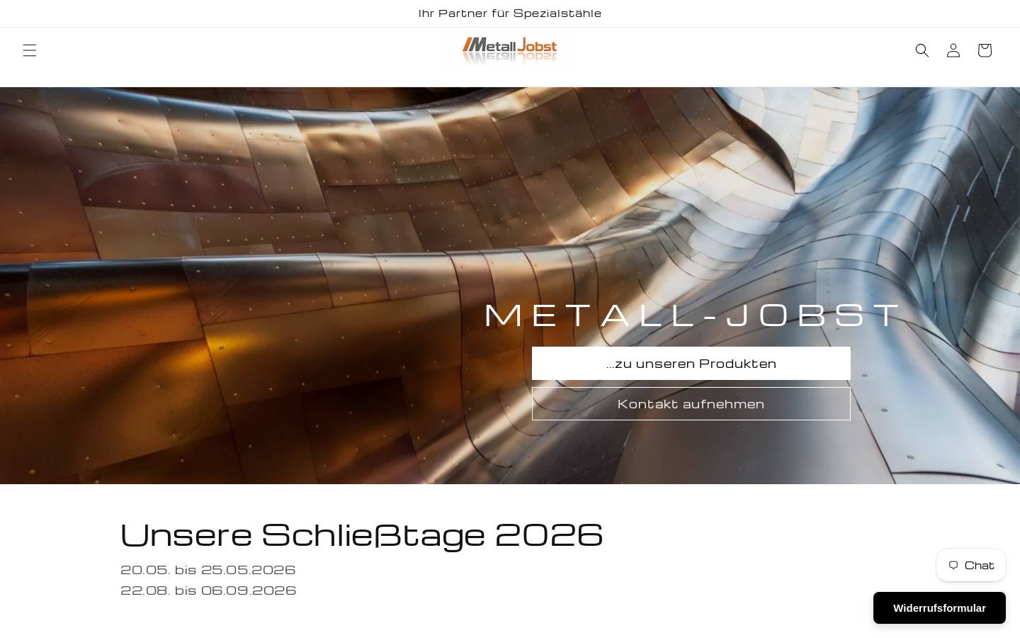 Metall Jobst homepage screenshot
