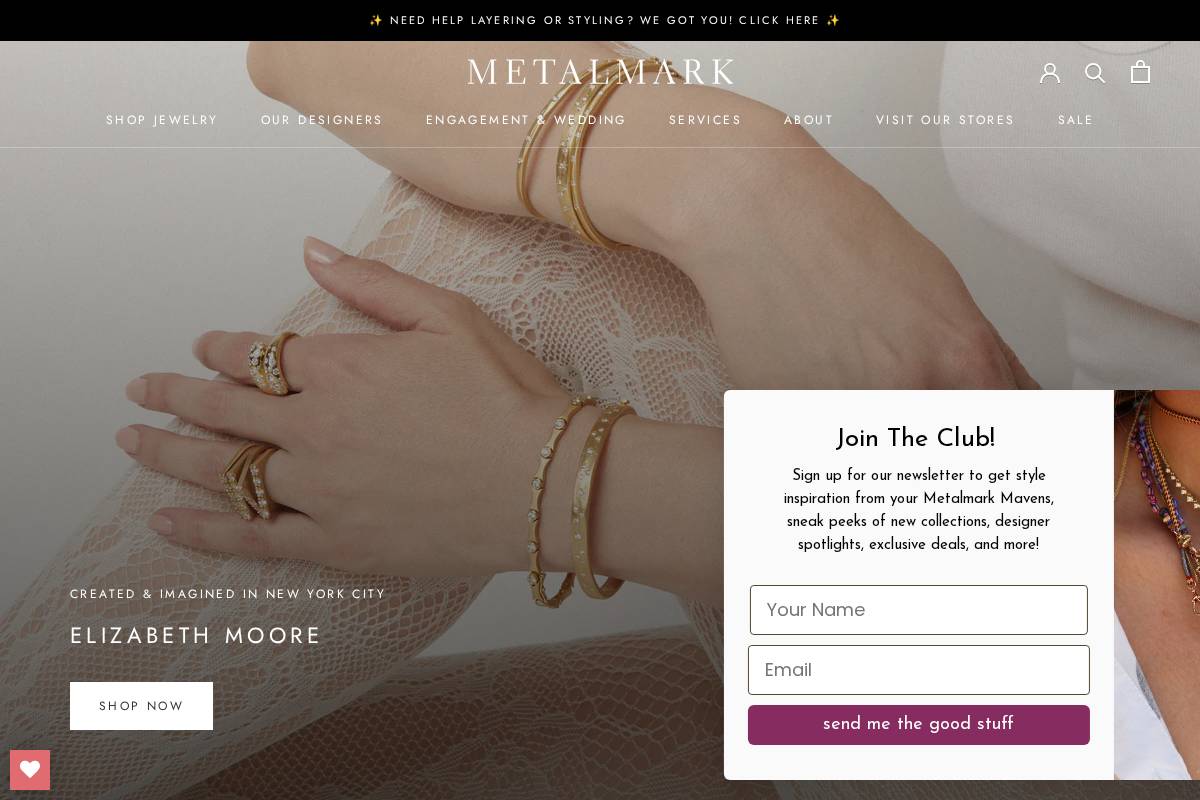 metalmarkfinejewelry.com homepage screenshot