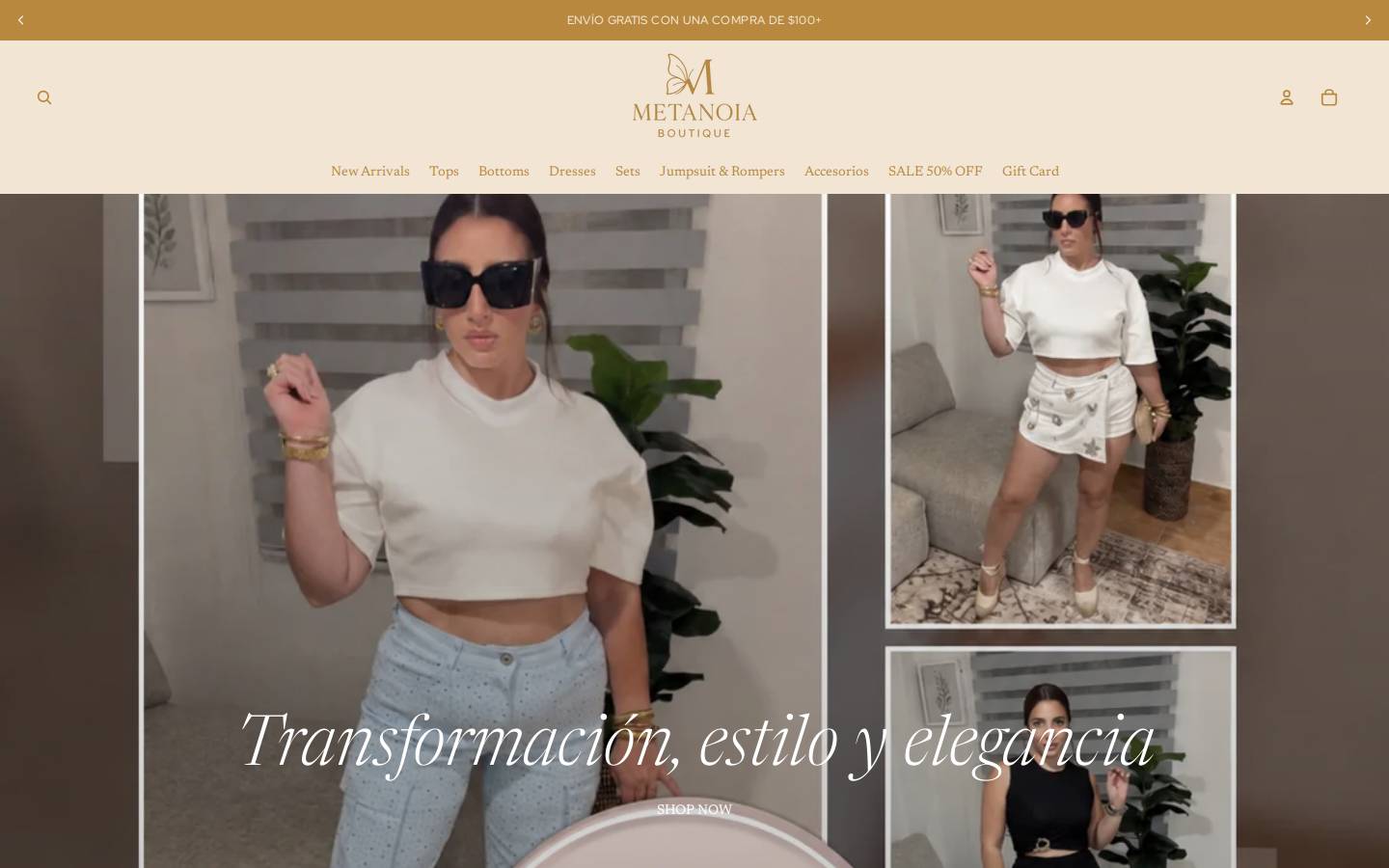 metanoiaboutiquepr.com homepage screenshot