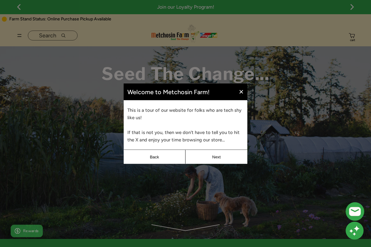 Metchosinfarm homepage screenshot
