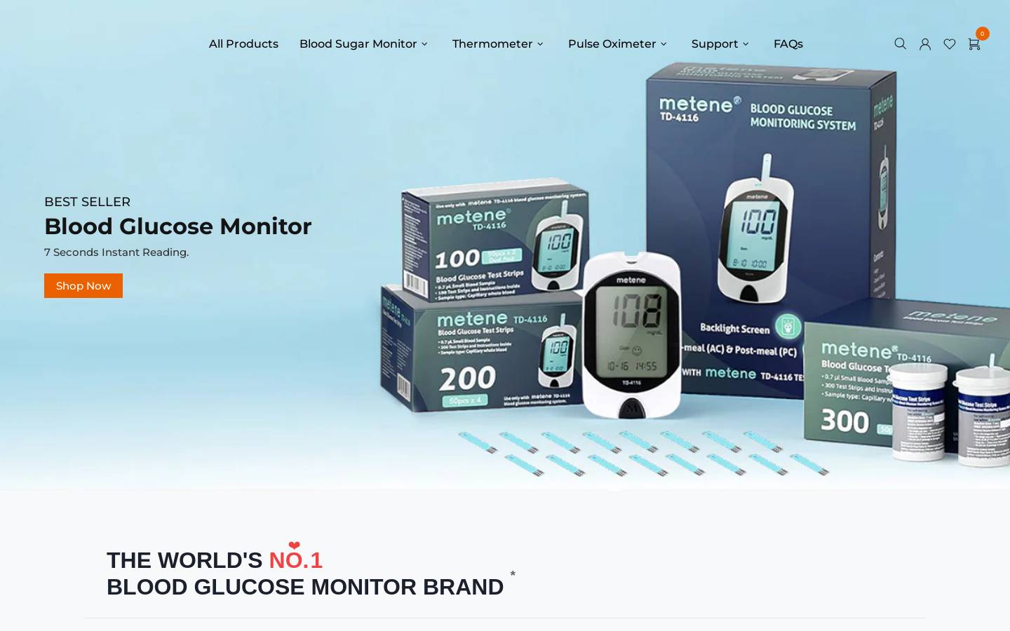 Metene homepage screenshot