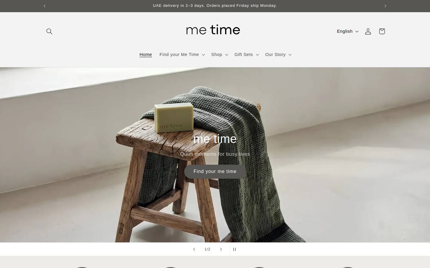 Me Time Soaps  homepage screenshot