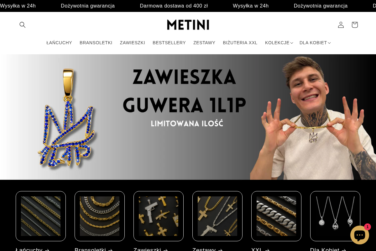 Metini homepage screenshot
