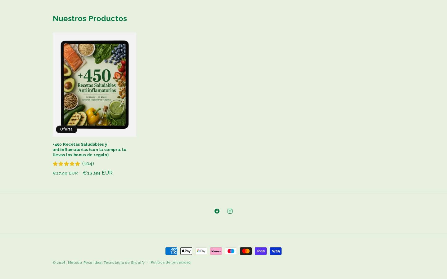 metodopesoideal.com homepage screenshot