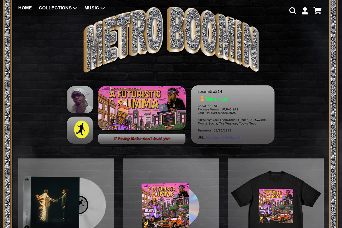 metroboominshop.com homepage screenshot