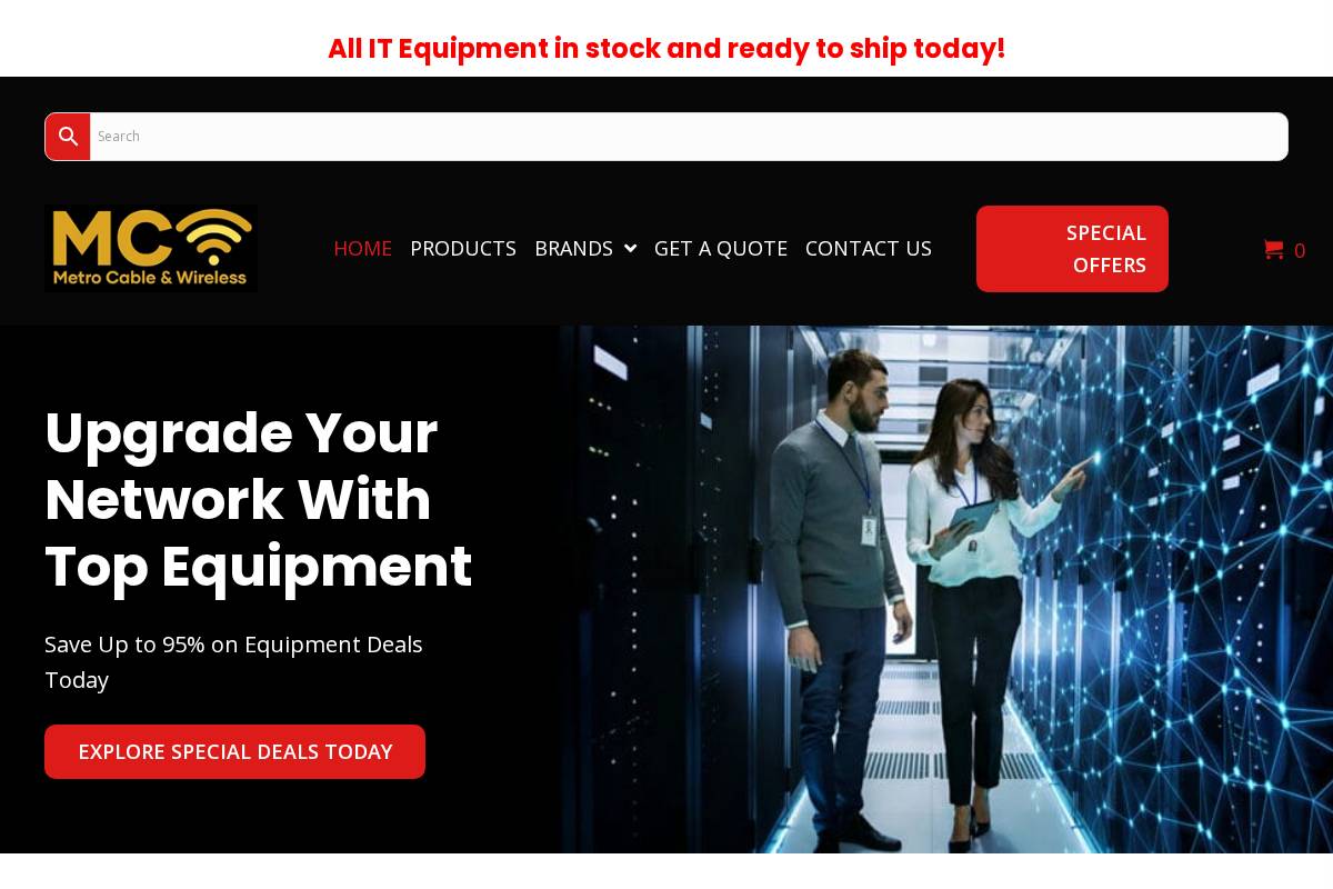 metrocableandwireless.com homepage screenshot