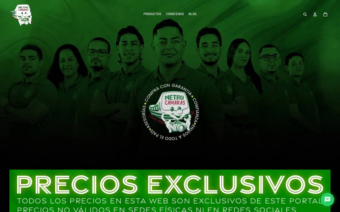 metrocamaras.com homepage screenshot