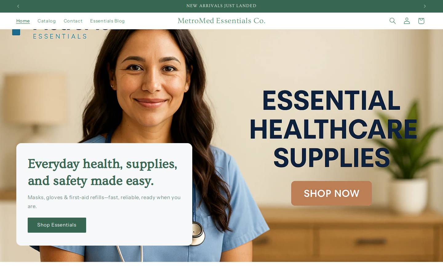 metromedessentials.com homepage screenshot