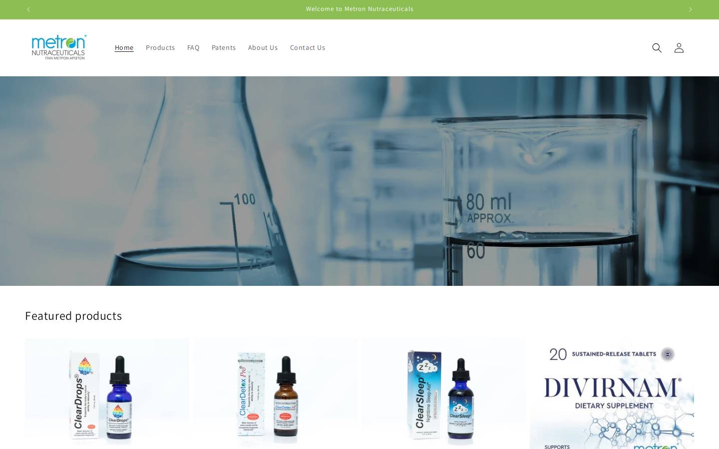 metronnutraceuticals.com homepage screenshot