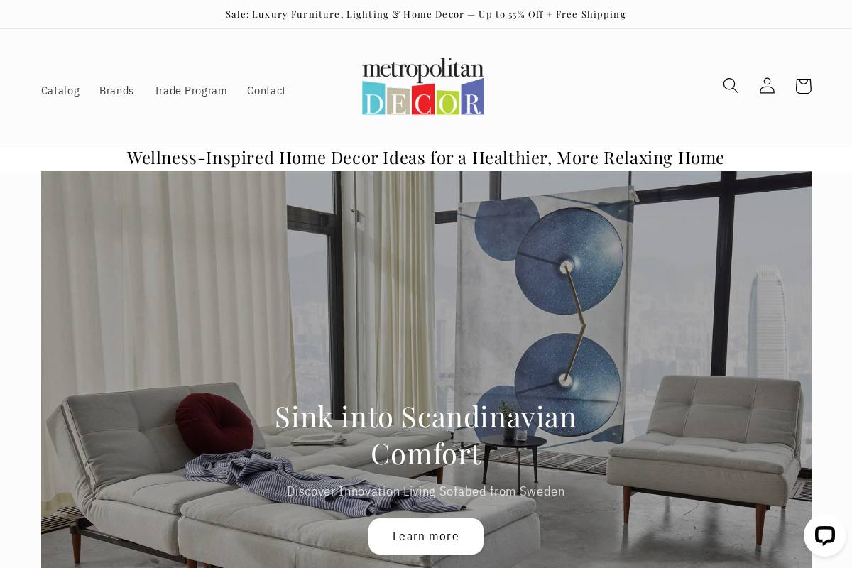 metropolitandecor.com homepage screenshot
