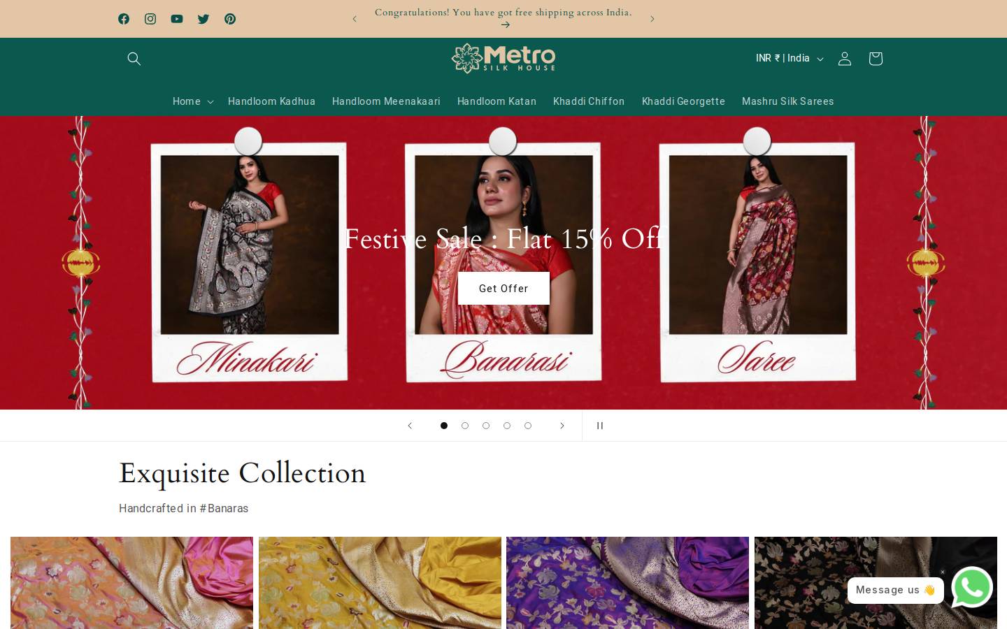 metrosilkhouse.com homepage screenshot