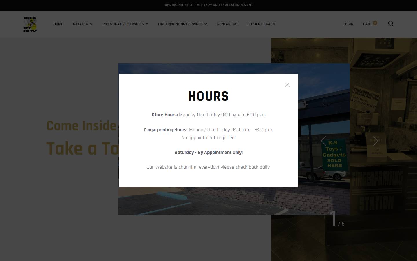 metrospysupply.store homepage screenshot